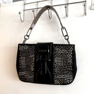 CALVIN KLEIN  Black Studded Purse/Bag (Multi Color Metal Studs) Bronze Handle!
